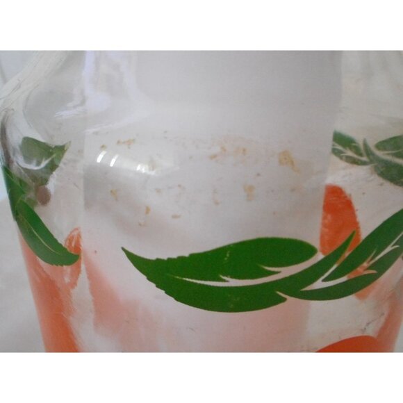 Vintage Glass Orange Juice Jar Jug Beverage Pitcher Decanter Carafe - Picture 2 of 3